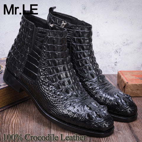 Crocodile Boots Men Dress Shoe 100%
